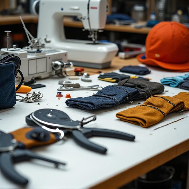 Outdoor gear repair workspace