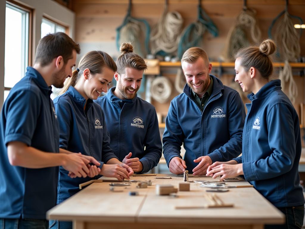 River Spool team in workshop